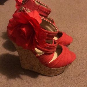 Red super cute wedges